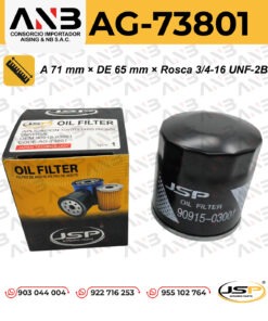 FILTRO ACEITE TOYOTA YARIS/PROBOX - COROLLA/TERCEL/SPRINTER - RAV4 - CAMRY/CELICA - CARINA/CORONA/STARLET | 90915-03001